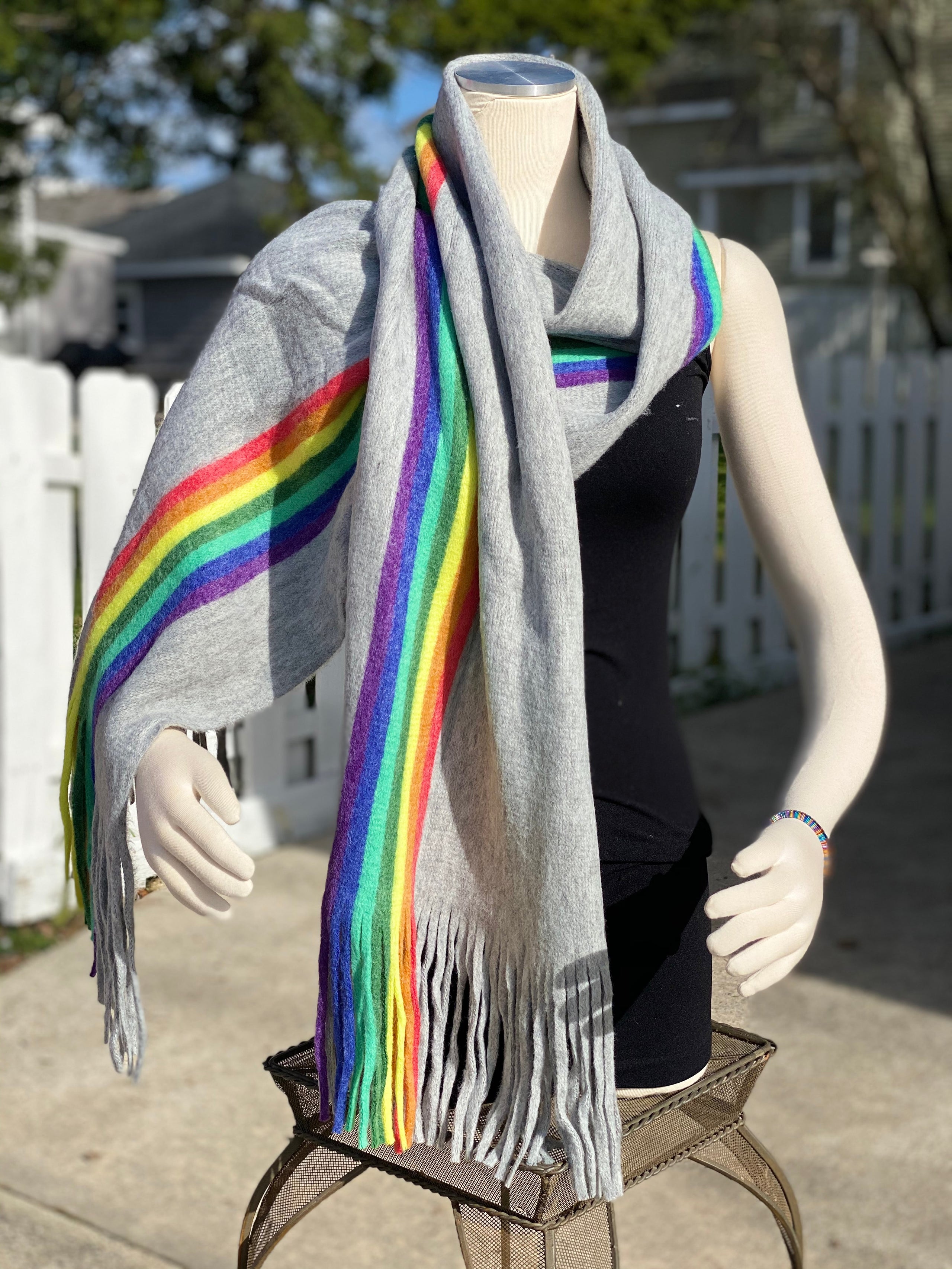 Rainbow scarf outlet